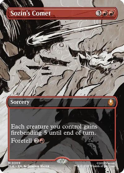 Sozins Comet 0309 Borderless Avatar: The Last Airbender Magic card