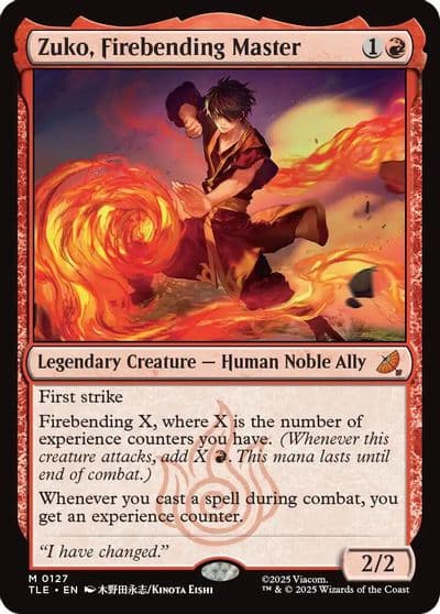 Zuko Firebending Master Avatar: The Last Airbender: Eternal-Legal Magic card