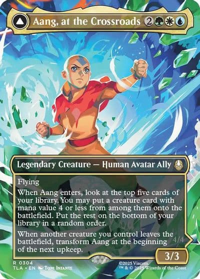 Aang at the Crossroads Borderless Avatar: The Last Airbender Magic card