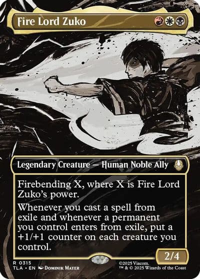 Fire Lord Zuko Borderless Avatar: The Last Airbender Magic card