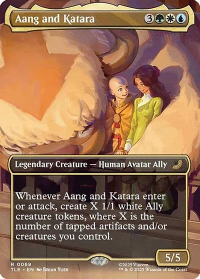 Aang and Katara Borderless Avatar: The Last Airbender: Eternal-Legal Magic card