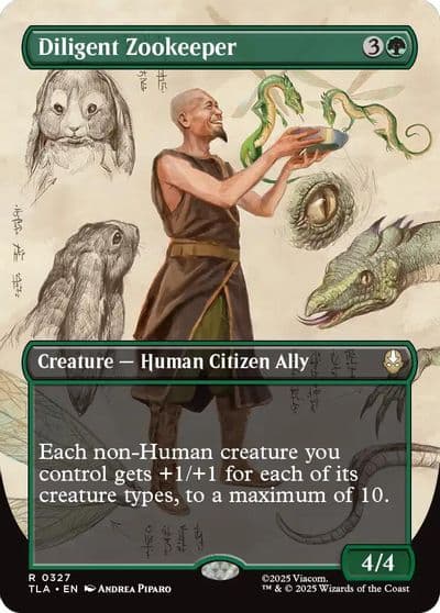 Diligent Zookeeper Borderless Avatar: The Last Airbender Magic card