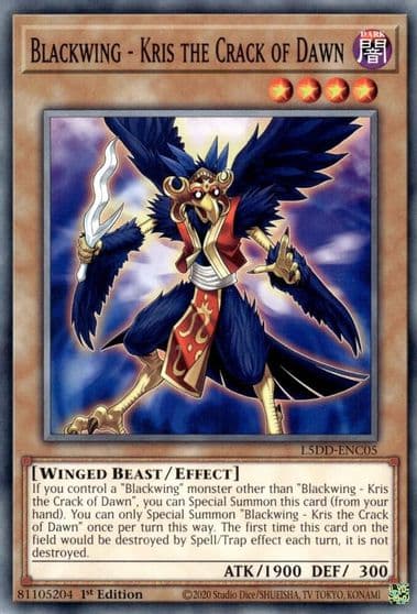 Blackwing Kris the Crack of Dawn Legendary 5D's Decks Yu-Gi-Oh! card