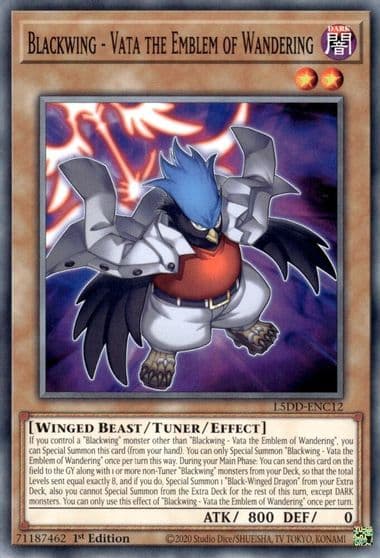 Blackwing Vata the Emblem of Wandering Legendary 5D's Decks Yu-Gi-Oh! card
