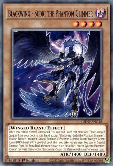 Blackwing Sudri the Phantom Glimmer Legendary 5D's Decks Yu-Gi-Oh! card