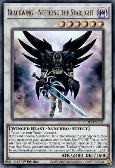 Blackwing Nothung the Starlight Legendary 5D's Decks Yu-Gi-Oh! card