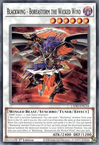 Blackwing Boreastorm the Wicked Wind Legendary 5D's Decks Yu-Gi-Oh! card