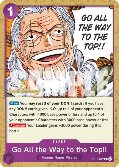Go All the Way to the Top Carrying On His Will: 3rd Anniversary Tournament Cards One Piece card