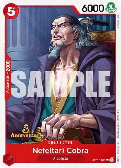 Nefeltari Cobra Carrying On His Will: 3rd Anniversary Tournament Cards One Piece card