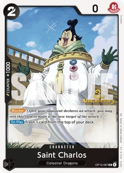 Saint Charlos Carrying On His Will: 3rd Anniversary Tournament Cards One Piece card