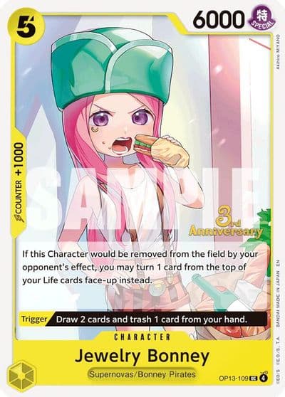 Jewelry Bonney 109 Carrying On His Will: 3rd Anniversary Tournament Cards One Piece card