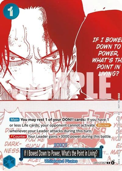 If I Bowed Down to Power Whats the Point in Living 3rd Anniversary Treasure Campaign Pack One Piece Promotion Cards One Piece card
