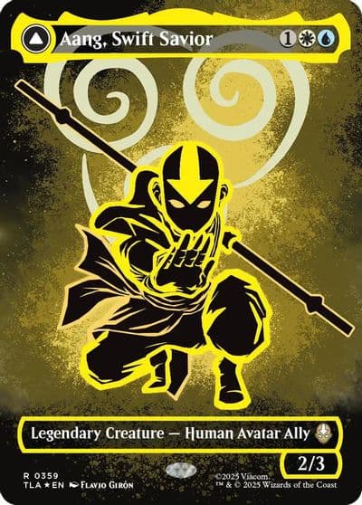 Aang Swift Savior Borderless Neon Ink Foil Avatar: The Last Airbender Magic card