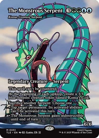 The Monstrous Serpent Koma Cosmos Serpent Borderless Avatar: The Last Airbender: Eternal-Legal Magic card