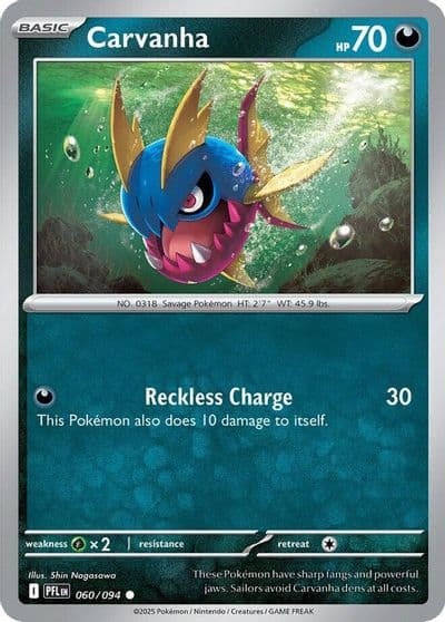 Carvanha ME02: Phantasmal Flames Pokemon card