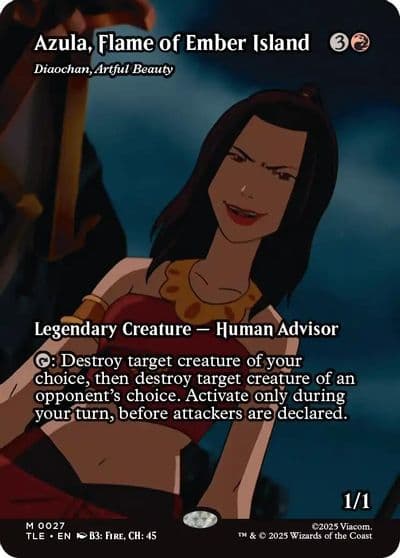 Azula Flame of Ember Island Diaochan Artful Beauty Borderless Avatar: The Last Airbender: Eternal-Legal Magic card