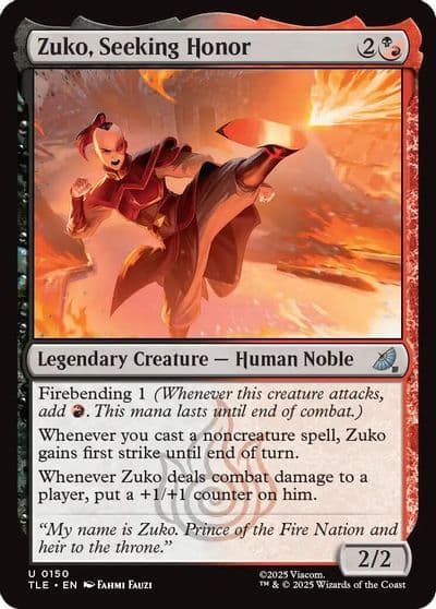 Zuko Seeking Honor Avatar: The Last Airbender: Eternal-Legal Magic card