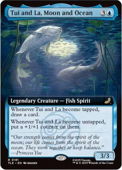 Tui and La Moon and Ocean Extended Art Avatar: The Last Airbender: Eternal-Legal Magic card