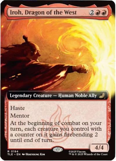 Iroh Dragon of the West Extended Art Avatar: The Last Airbender: Eternal-Legal Magic card