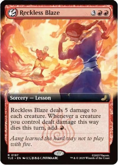 Reckless Blaze Extended Art Avatar: The Last Airbender: Eternal-Legal Magic card