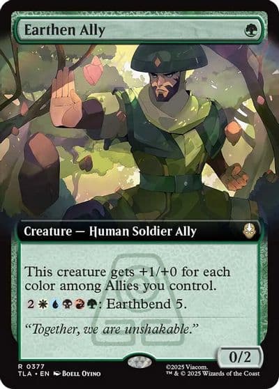 Earthen Ally Extended Art Avatar: The Last Airbender Magic card