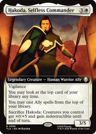 Hakoda Selfless Commander Extended Art Avatar: The Last Airbender Magic card