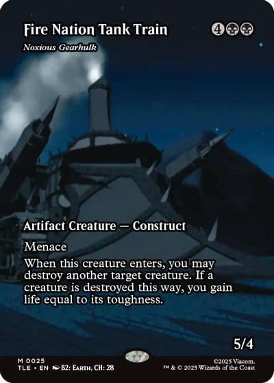 Fire Nation Tank Train Noxious Gearhulk Borderless Avatar: The Last Airbender: Eternal-Legal Magic card