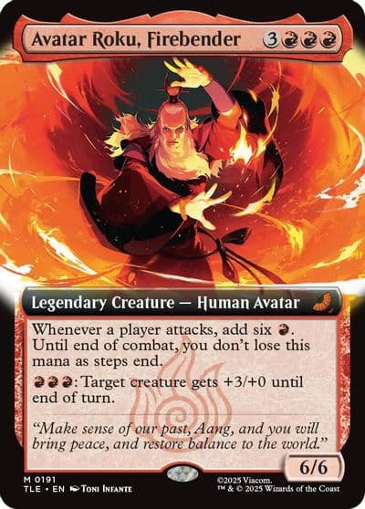 Avatar Roku Firebender Extended Art Avatar: The Last Airbender: Eternal-Legal Magic card