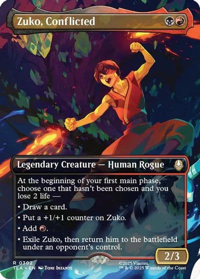 Zuko Conflicted Borderless Avatar: The Last Airbender Magic card