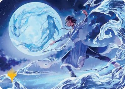 Waterbender Ascension Art Card Gold Stamped Planeswalker Symbol Art Series: Avatar: The Last Airbender Magic card
