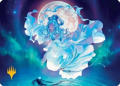 Yue the Moon Spirit Art Card Gold Stamped Planeswalker Symbol Art Series: Avatar: The Last Airbender Magic card