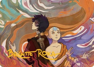 Fated Firepower Art Card Gold Stamped Signature Art Series: Avatar: The Last Airbender Magic card
