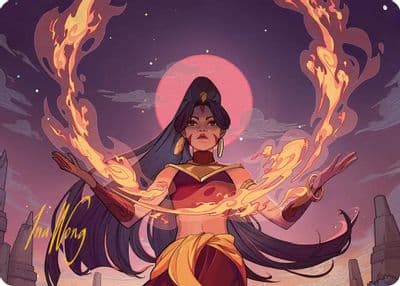 Firebending Student Art Card Gold Stamped Signature Art Series: Avatar: The Last Airbender Magic card