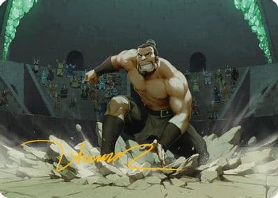 The Boulder Ready to Rumble Art Card Gold Stamped Signature Art Series: Avatar: The Last Airbender Magic card