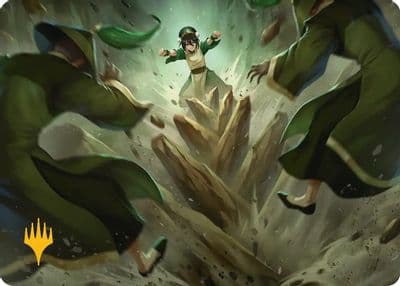 Rockalanche Art Card Gold Stamped Planeswalker Symbol Art Series: Avatar: The Last Airbender Magic card