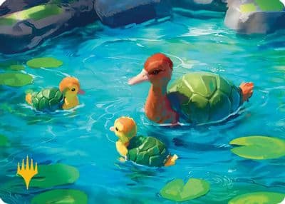 Turtle Duck Art Card Gold Stamped Planeswalker Symbol Art Series: Avatar: The Last Airbender Magic card