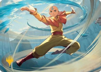 Aang Swift Savior Art Card Gold Stamped Planeswalker Symbol Art Series: Avatar: The Last Airbender Magic card