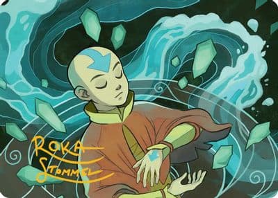 Aang at the Crossroads Art Card Gold Stamped Signature Art Series: Avatar: The Last Airbender Magic card