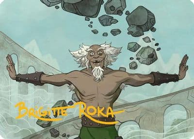 Bumi Unleashed Art Card Gold Stamped Signature Art Series: Avatar: The Last Airbender Magic card