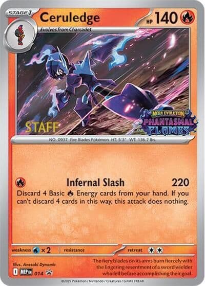 Ceruledge (Prerelease) [Staff] ME: Mega Evolution Promo Pokemon card