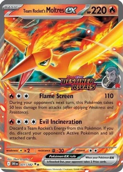 Team Rocket's Moltres ex (Destined Rivals Stamp) Miscellaneous Cards & Products Pokemon card