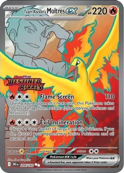 Team Rocket's Moltres ex (Destined Rivals Stamp) Miscellaneous Cards & Products Pokemon card