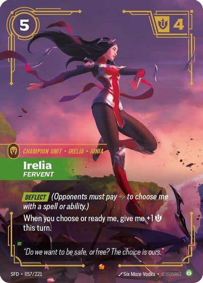 Irelia Fervent Spiritforged Riftbound card