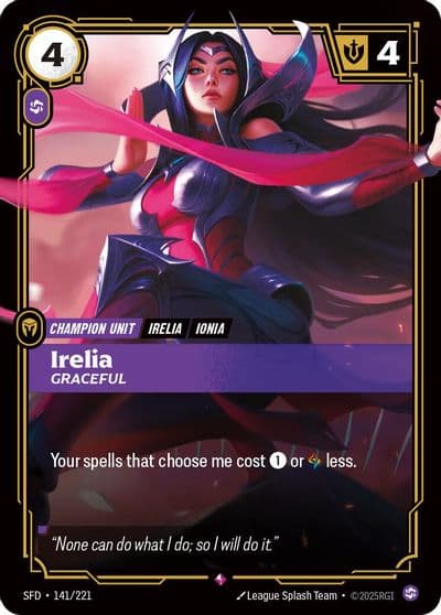 Irelia Graceful Spiritforged Riftbound card