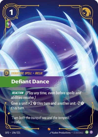 Defiant Dance Spiritforged Riftbound card