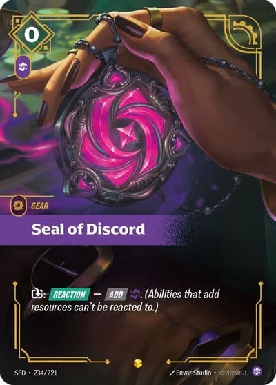 Seal of Discord Overnumbered Spiritforged Riftbound card