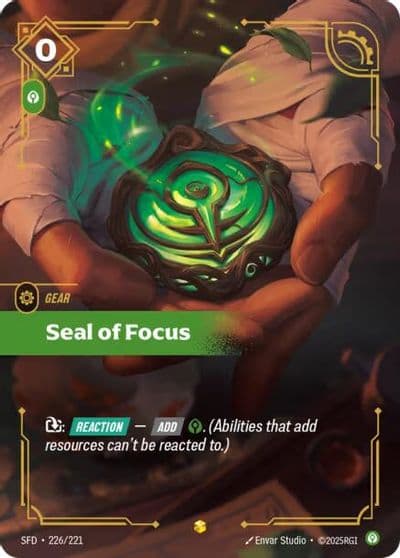 Seal of Focus Overnumbered Spiritforged Riftbound card