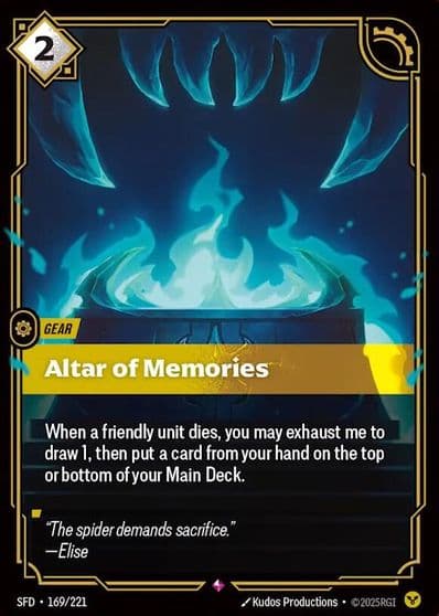Altar of Memories Spiritforged Riftbound card