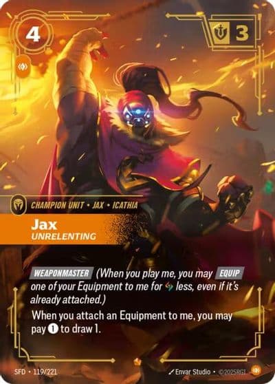 Jax Unrelenting Spiritforged Riftbound card