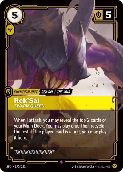 RekSai Swarm Queen Spiritforged Riftbound card